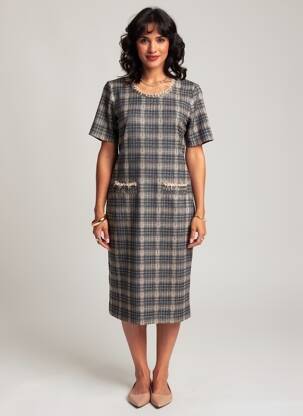 Rochie midi mâneci scurte mâneci scurte gri ALEXANDER & JACOB femeie
