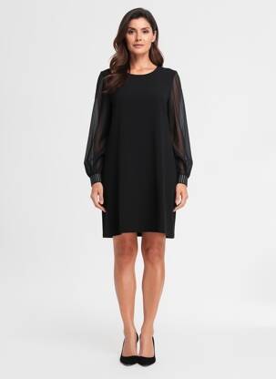 Rochie scurtă mâneci lungi mâneci lungi negru SEMIOLOGY femeie