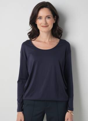 Tricou mâneci lungi mâneci lungi albastru YEST femeie