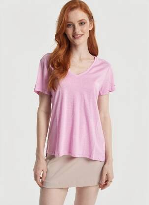 Tricou guler în v mâneci scurte violet LA PETITE ETOILE femeie