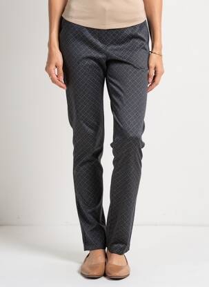 Pantalon slim talie înaltă talie înaltă gri GUY DUBOUIS femeie