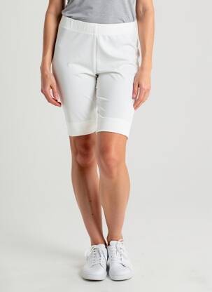 Pantalon de ciclism efect material satinat mărime normală alb MAT. femeie