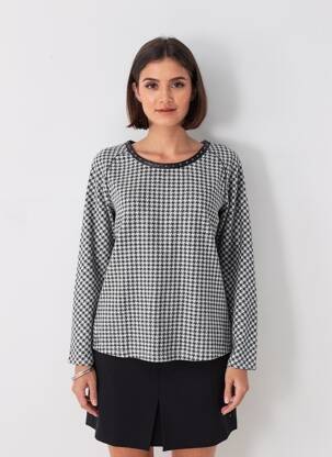 Pulover croială cambrată mâneci lungi negru MAISON SCOTCH femeie