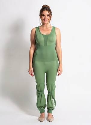 Salopetă-pantalon fără mâneci fără mâneci verde LES POULETTES FITNESS femeie