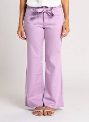Pantalon evazat elasticitate talie înaltă violet GEISHA femeie