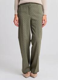 Pantalon drept elasticitate mărime normală verde GEISHA femeie