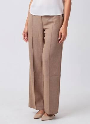 Pantalon drept talie elastică mărime normală maro GEISHA femeie