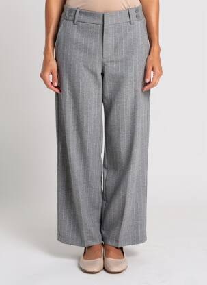 Pantalon drept talie cu cleme talie înaltă gri STREET ONE femeie