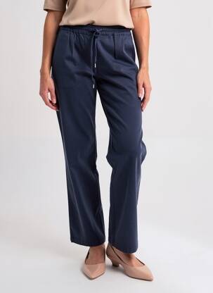 Pantalon chino țesătură poplin mărime normală albastru GEISHA femeie
