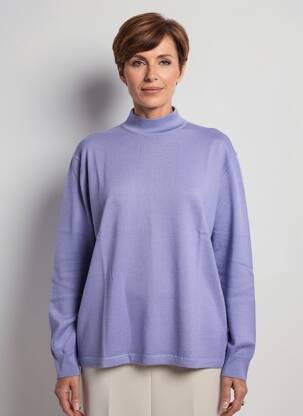 Pulover croială cambrată mâneci lungi violet ELLEMME femeie