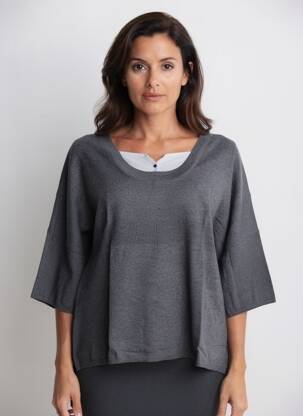 Pulover țesătură melanj mâneci 3/4 gri ESCORPION femeie