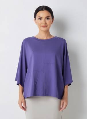 Tricou mâneci 3/4 mâneci 3/4 violet GUITARE femeie
