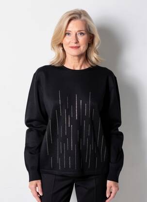 Pulover elasticitate mâneci lungi negru ELLEMME femeie