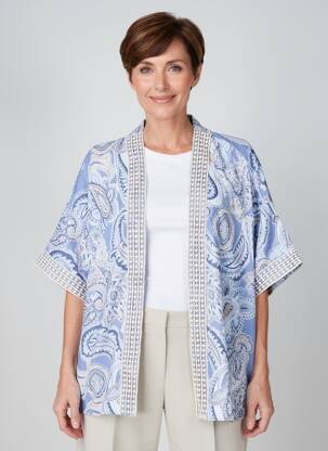 Jachete kimono guler în v albastru OLSEN femeie