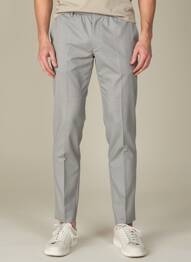 Pantalon slim țesătură poplin mărime normală gri LUIGI MORINI bărbat