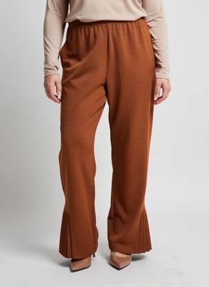 Pantalon evazat elasticitate mărime normală maro deschis FRANCK ANNA femeie