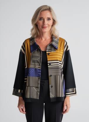 Jachete casual croială dreaptă negru FRANCK ANNA femeie