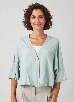 Jachete casual croială dreaptă verde FRANCK ANNA femeie