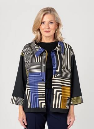 Jachete casual croială dreaptă negru FRANCK ANNA femeie