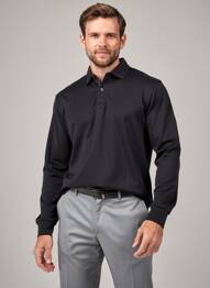 Polo mâneci lungi mâneci lungi negru TBS bărbat