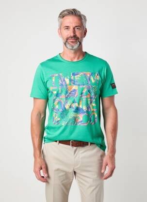 Tricou croială cambrată mâneci scurte verde TIMEZONE bărbat