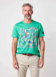 Tricou croială cambrată mâneci scurte verde TIMEZONE bărbat