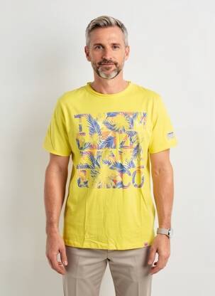 Tricou croială cambrată mâneci scurte galben TIMEZONE bărbat