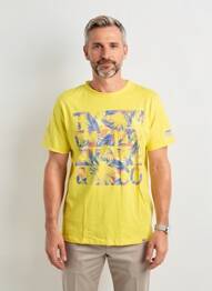 Tricou croială cambrată mâneci scurte galben TIMEZONE bărbat