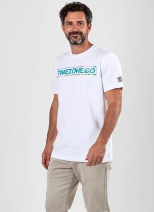 Tricou elasticitate mâneci scurte alb TIMEZONE bărbat