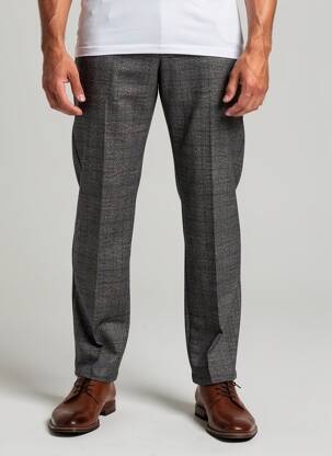Pantalon chino imprimeu imprimeu prinț de wales mărime normală gri TIMEZONE bărbat
