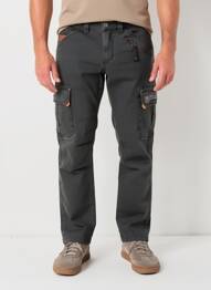 Pantalon cargo țesătură poplin mărime normală gri TIMEZONE bărbat
