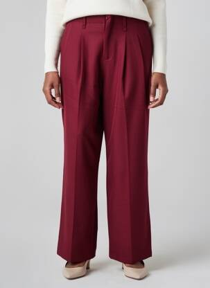 Pantalon larg țesătură crep talie înaltă roșu KILKY femeie