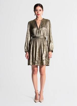 Rochie scurtă mâneci lungi mâneci lungi auriu MAELLE femeie