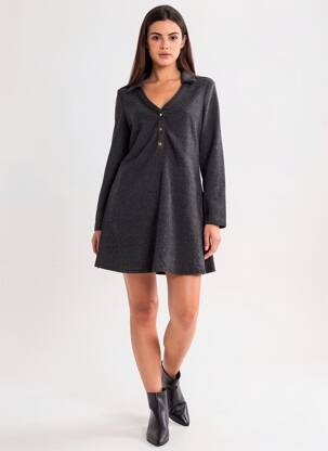 Rochie scurtă mâneci lungi mâneci lungi gri ATELIER EVÈNE femeie