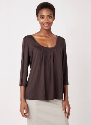 Tricou mâneci 3/4 mâneci 3/4 maro CLAUDIA GIL femeie