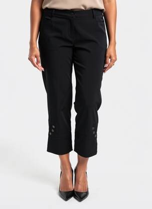 Pantalon trei sferturi țesătură poplin mărime normală negru CARLA KOPS femeie