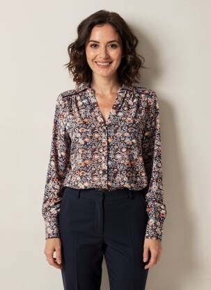 Cămașă imprimeu floral mâneci lungi albastru MISE AU GREEN femeie