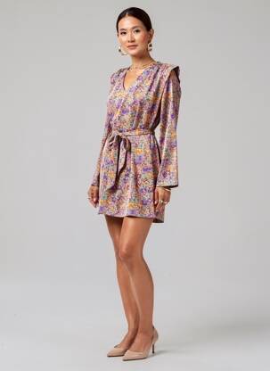 Rochie scurtă mâneci lungi mâneci lungi bej ALMAE femeie