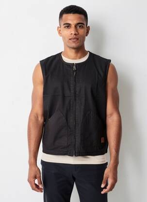 Vestă fără mâneci buzunare negru IRON AND RESIN bărbat