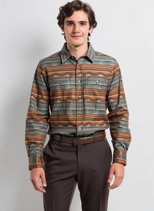 Cămașă cu mâneci lungi buzunare albastru IRON AND RESIN bărbat