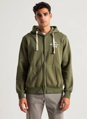 Jachete casual strânsă pe partea de jos verde IRON AND RESIN bărbat
