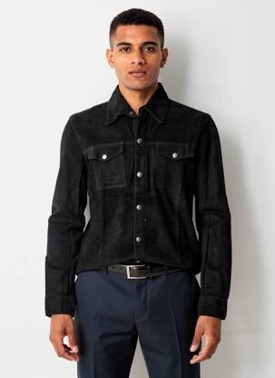 Cămașă cu mâneci lungi croială cambrată negru IRON AND RESIN bărbat