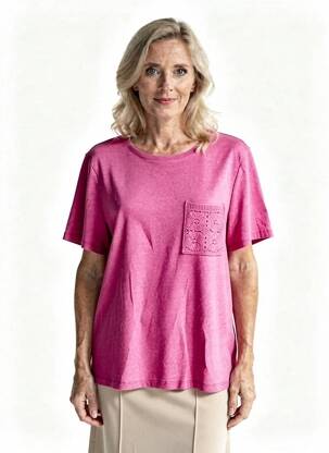 Tricou elasticitate mâneci scurte roz JULIE GUERLANDE femeie