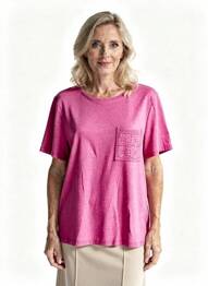 Tricou elasticitate mâneci scurte roz JULIE GUERLANDE femeie