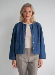 Jachete casual guler rotund albastru JULIE GUERLANDE femeie