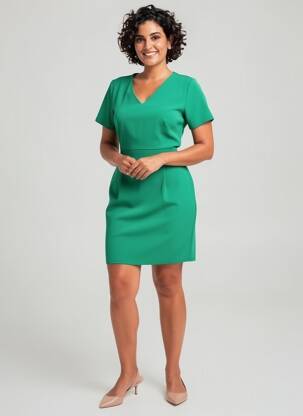 Rochie scurtă mâneci scurte mâneci scurte verde JULIE GUERLANDE femeie