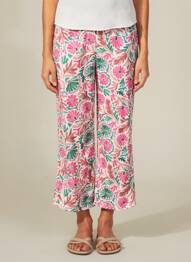 Pantalon 7/8 talie înaltă talie înaltă roz C'EST BEAU LA VIE femeie