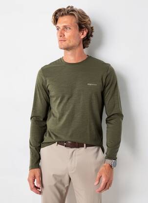 Tricou croială cambrată mâneci lungi verde RAGWEAR bărbat