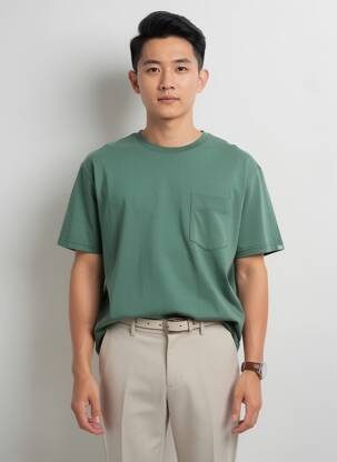 Tricou croială cambrată mâneci scurte verde RAGWEAR bărbat