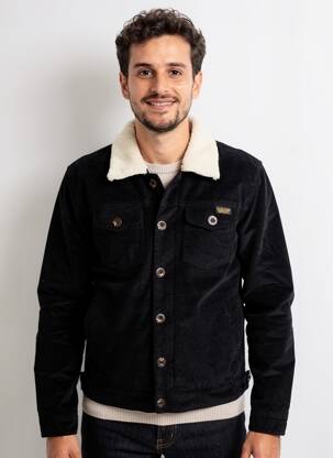 Jachete casual finisaj interior blană sintetică negru DAYTONA bărbat